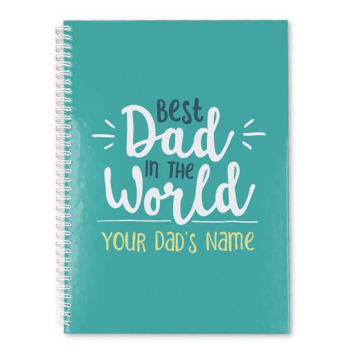 Personalised Personalised Best Dad in the World A5 Lined Notepad.