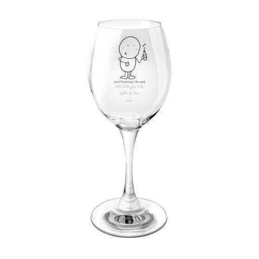 Personalised Chilli & Bubbles Best Dad Wine Glass.