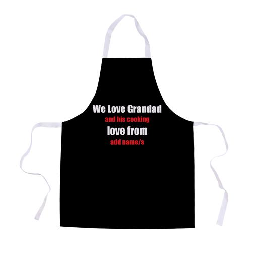 Personalised We Love Grandad & Cooking - Apron - Adult Size.