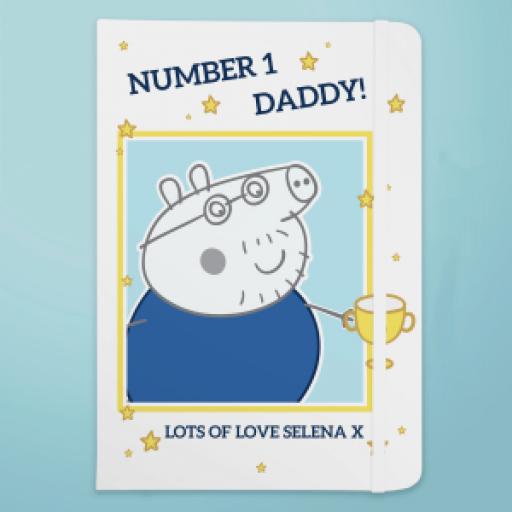 Personalised Peppa Pig Number 1 Daddy A5 Notebook.