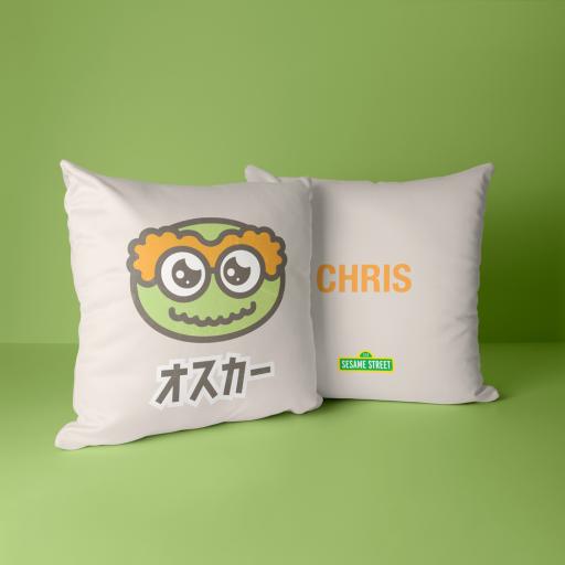 Personalised Oscar The Grouch Personalised Cushion - Anime.