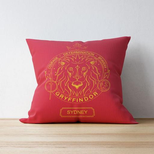 Personalised Gryffindor House Emblem Cushion.