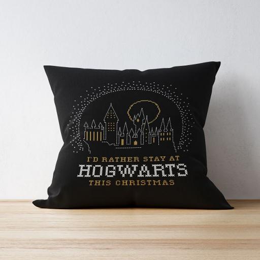 Personalised Harry Potter  Cushion - Hogwarts This Christmas.
