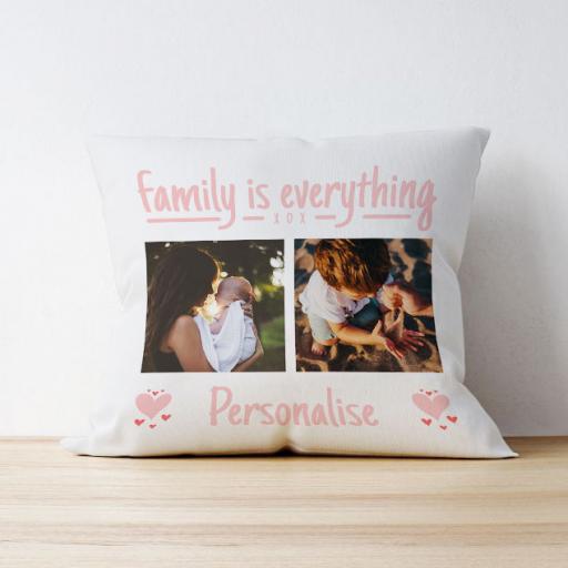 Personalised Photo Upload Cushion - Family is Everything