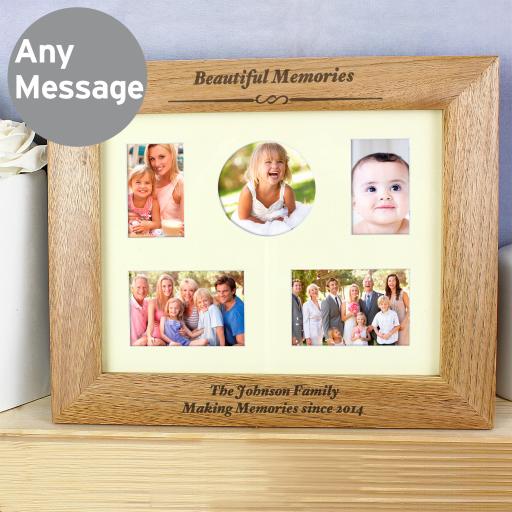 Personalised 10x8 Any Message Wooden Photo Frame