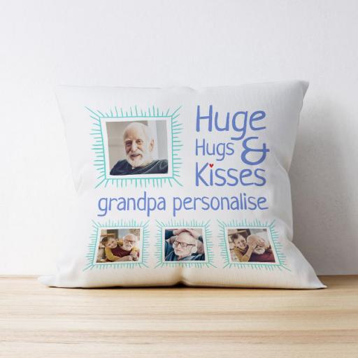 Personalised Photo Upload Cushion - Grandpa - Multiple Personalised Photos