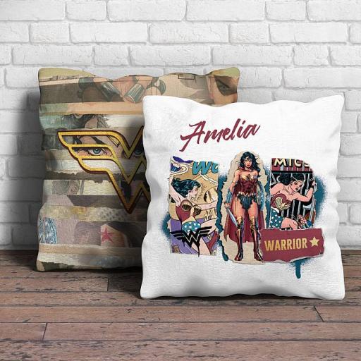 Personalised Wonder Woman Warrior Cushion.