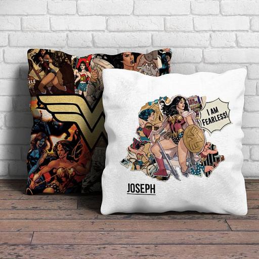 Personalised Wonder Woman I Am Fearless Cushion.