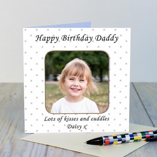 Personalised Photo Upload Greeting Card with a detachable personalised coaster.