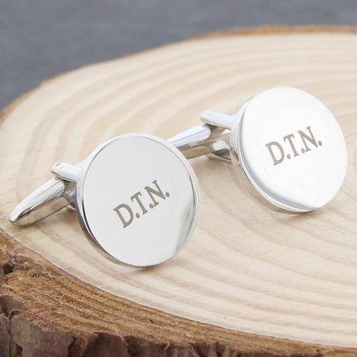 Personalised Engraved Round Fathers Day Cufflinks.