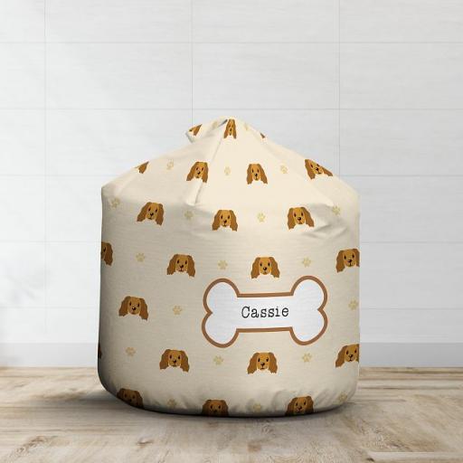Personalised Golden Cocker Spaniel Bean Bag - Pattern