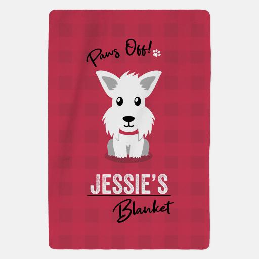 Personalised Westie Fleece Blanket - Paws Off