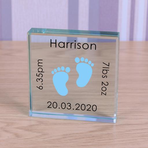 Personalised Glass Token - Baby Feet