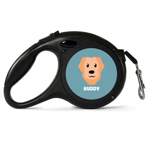 Personalised Golden Retriever Retractable Dog Lead - Large