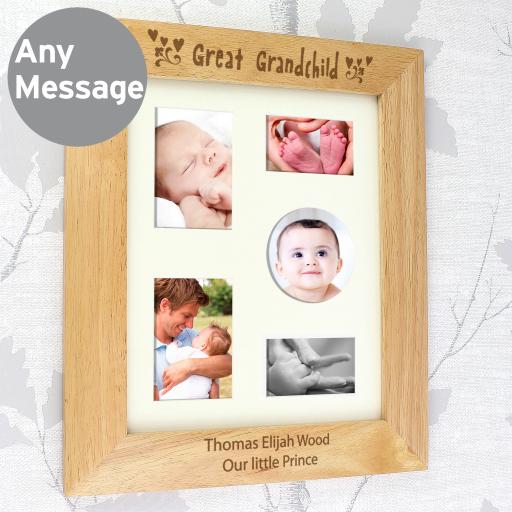 Personalised 10x8 Great Grandchild Wooden Photo Frame