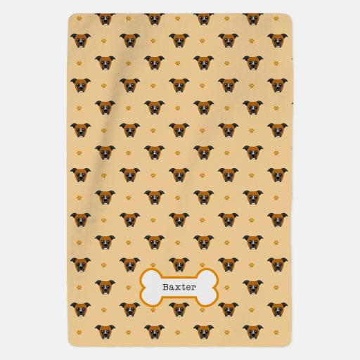Personalised Boxer Dog Fleece Blanket - Pattern