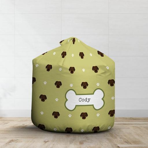 Personalised Chocolate Labrador Bean Bag - Pattern