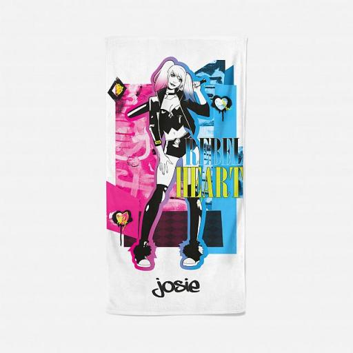 Harley Quinn Rebel Personalised Towel