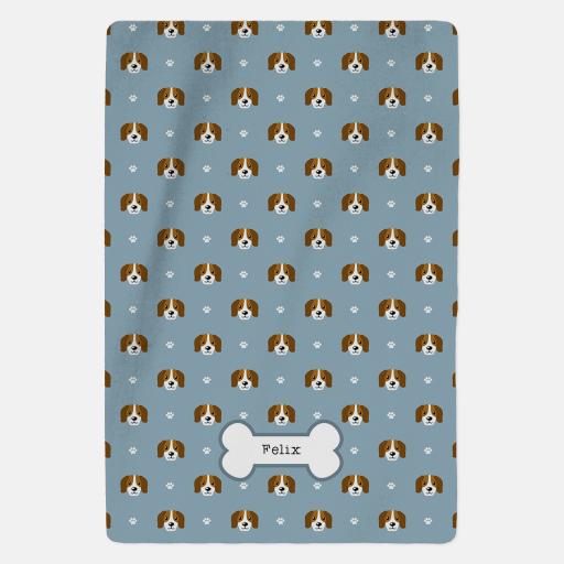 Personalised Beagle Fleece Blanket - Pattern