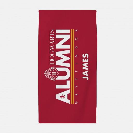 Personalised Gryffindor Alumni  Beach Towel.
