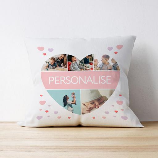 Personalised Photo Upload Cushion - Heart
