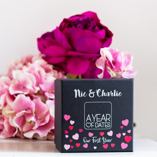 Personalised Box of Dates - A Year of Dates: Pink Edition.