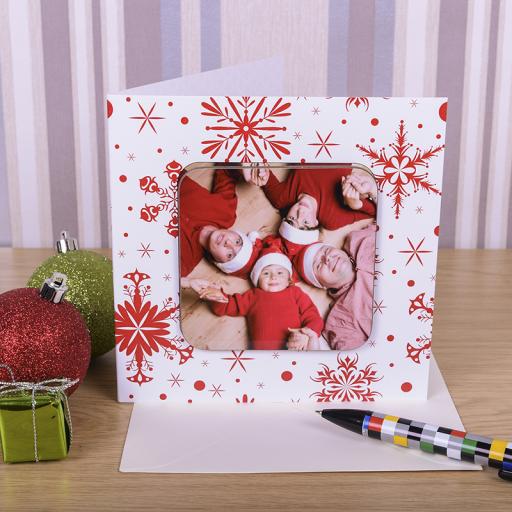 Personalised Christmas Greeting Card with a detachable personalised coaster.