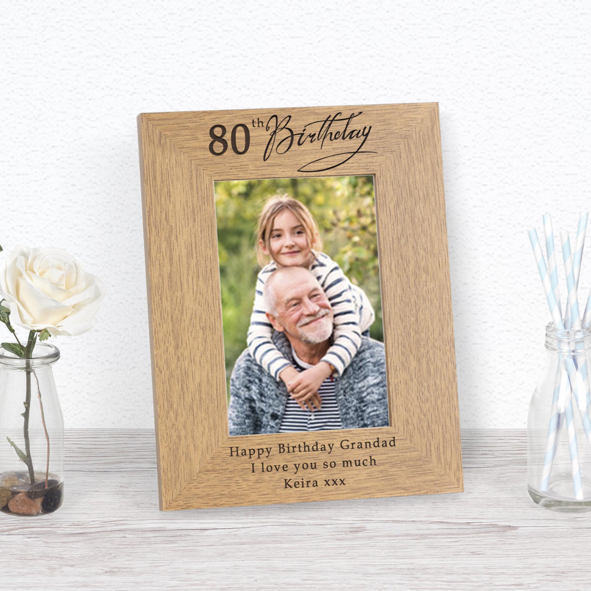 Personalised 80th Birthday Photo Frame