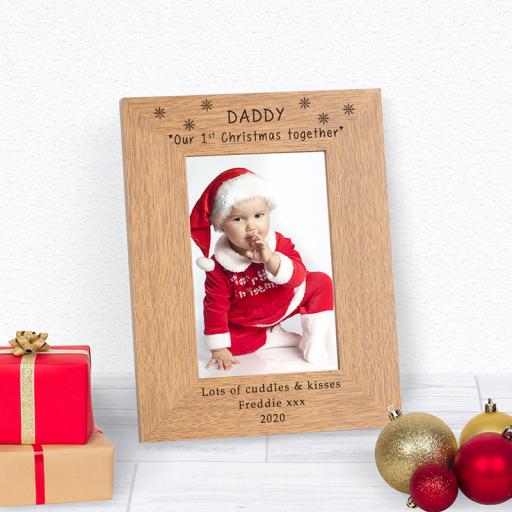 Personalised Daddy's First Christmas Photo Frame
