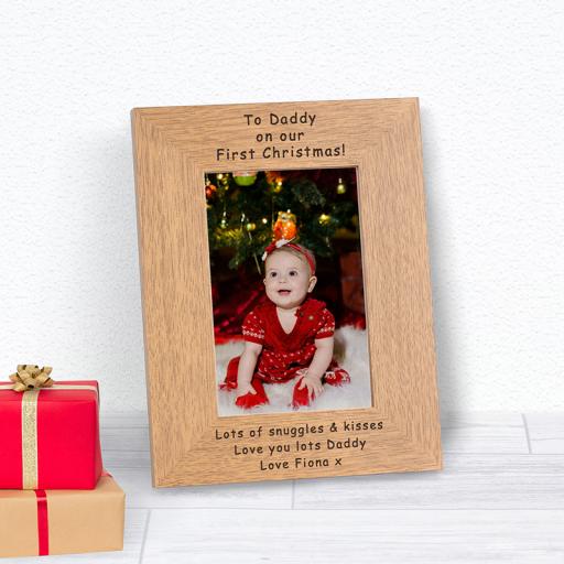 Personalised Our First Christmas Daddy Photo Frame