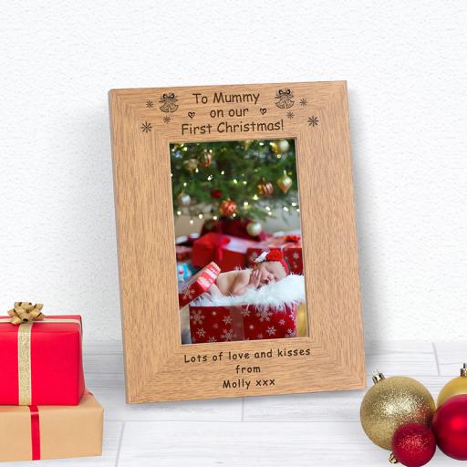 Personalised On Our First Christmas Mummy Photo Frame