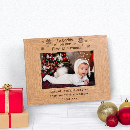 Personalised On Our First Christmas Daddy Photo Frame