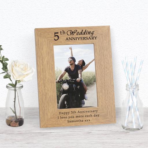 Personalised 5th Anniversary Photo Frame