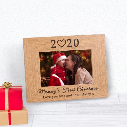 Personalised Mummy's First Christmas Photo Frame