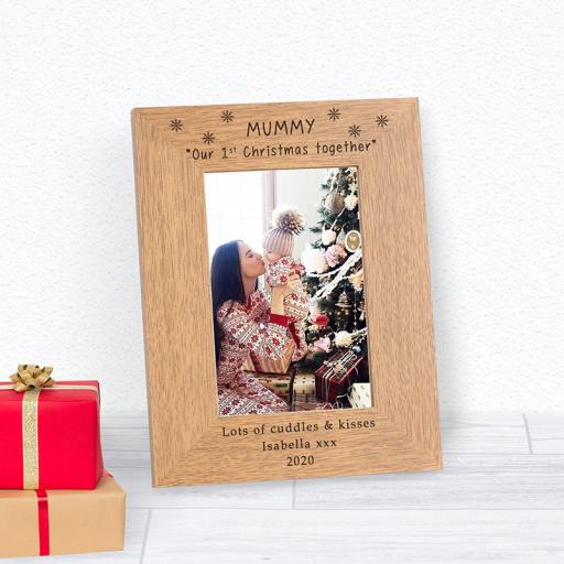 Personalised Mummy's First Christmas Photo Frame