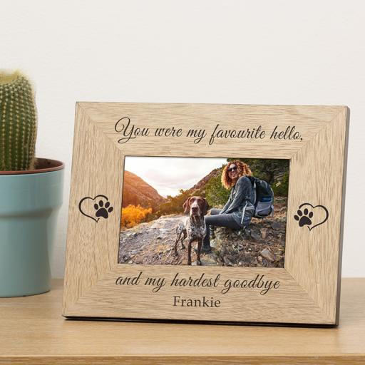 Personalised Paw Print My Favourite Hello Photo Frame