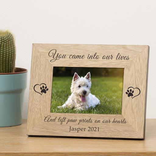 Personalised You Left Paw Prints On Our Hearts Photo Frame