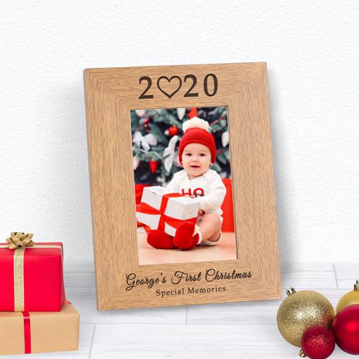 Personalised Baby's First Christmas Photo Frame
